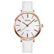 Skmei leather band promotion gift unique quartz oem wristwatches